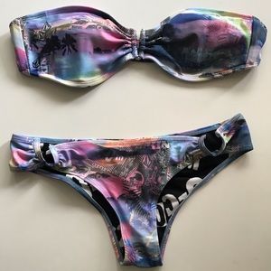 Volcom end of rainbow bikini top!